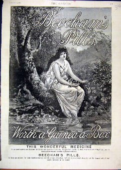 Print 1889 Advert Beechams Pills Medicine Woman Fl