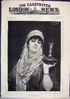 Print 1889 Bayadere Indian Dancing Girl Portrait O