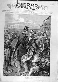 Print 1889 Cup-Day Ascot Masses Crowd Spectators P