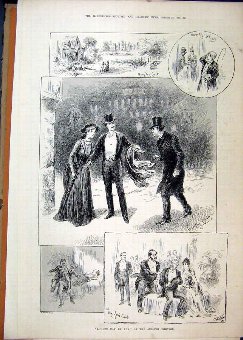 Print 1889 London Day Adelphi Theatre Scenes Hampt