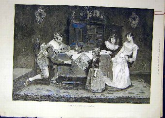 Print 1889 Schroder Papa Health Girl Wine Family P