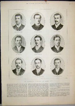 Print 1889 Universities Boat Race Oxford Crew Port