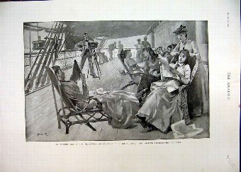 Print 1890 Autumn Mediterranean P And O Boat Relax