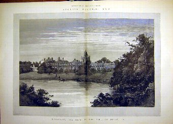 Print 1890 Knowsley Earl Derby English Homes Build