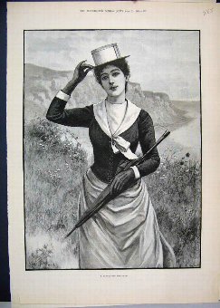 Print 1890 Portriat Woman Cliffs Sydney Cowell 85M