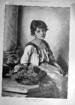 Print 1891 Little-Fruit-Seller Wunsch Child Girl B