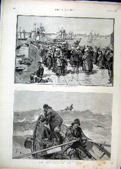 Print 1891 Newfoundland Cod Fishery Fleet Doris Bo