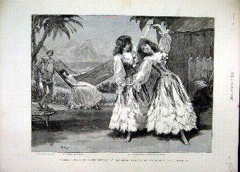 Print 1891 Robinson Crusoe Chelsea Barrcks Burlesq
