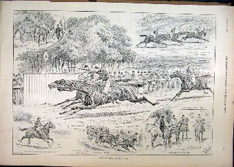 Print 1892 Cup Goodwood Horse Racing Paddock Carri