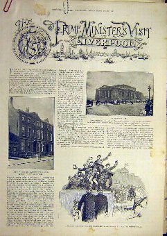 Print 1892 Prime Minister Visit Liverpool Gladston