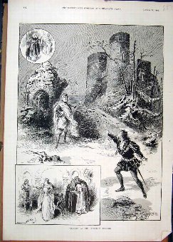 Print 1892 Scene Hamlet Haymarket Theatre 27MAR1