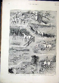 Print 1892 Snaffle-Tracy Horse Hounds Newspaper Fo