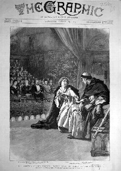 Print 1893 Bernhardt Play Theatre Renaissance Pari