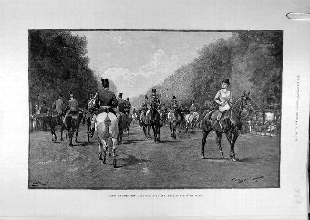Print 1894 London Sketches Ladies-Mile Hyde Park R