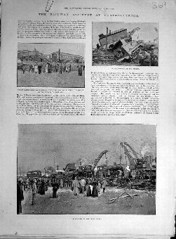 Print 1894 Railway Accident Northallerton Train En