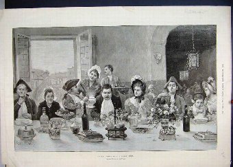 Print 1894 Restaurant Olden Time Table Dhote 41MAR