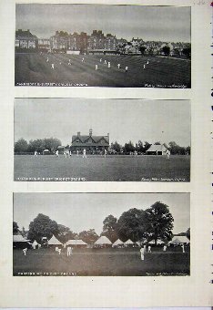 Print 1895 Cricket Ground Oxford Cambridge Derby T
