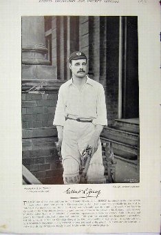 Print 1895 Cricket Jessop Thomas Mycroft Photograp