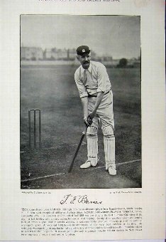 Print 1895 Cricket Photograph Barnes Herbert Evers