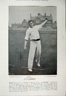 Print 1895 Cricket Photograph Bathurst Druce Radle