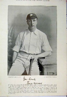 Print 1895 Cricket Photograph Frank Mitchell Tunni