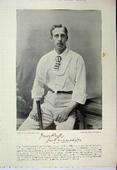 Print 1895 Cricket Photograph George Ulyett Ranjit