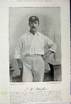 Print 1895 Cricket Photograph Marlow Jones Sussex 
