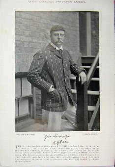 Print 1895 Cricket Photograph Owen Essex Sidney Cr
