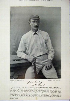 Print 1895 Cricket Photograph Paul Woodcock Sport 