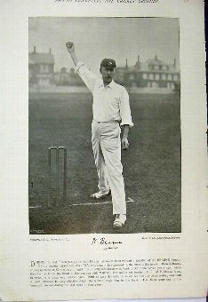 Print 1895 Cricket Photograph Sport Hearne Graham 