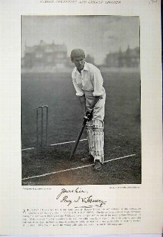 Print 1895 Cricket Players Photograph Henery Hill 