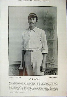 Print 1895 Cricket Players Studd Fry Athlete Photo