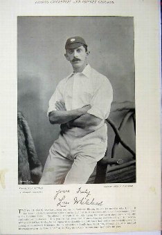 Print 1895 Cricket Players Whitehead Tyldesley Pho