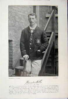 Print 1895 Cricket Sport Ernest Hill Henderson Pho