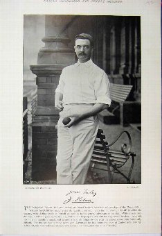 Print 1895 Cricket Sport Hulme Lilley Photograph B
