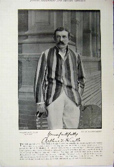 Print 1895 Cricket Sport Kemble Whiteside Photogra