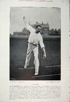 Print 1895 Cricket Sport Photograph Raikes Watson 