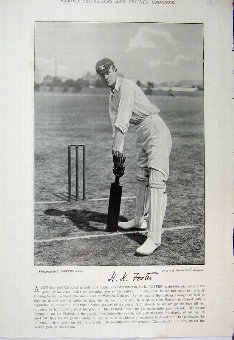 Print 1895 Photograph Cricket Sport Foster Druce B