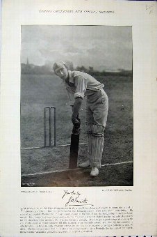 Print 1895 Smith Pike Famous Cricket Sport Photogr