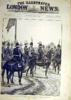 Print 1895 Warwickshire Prince Wales Review Yeoman