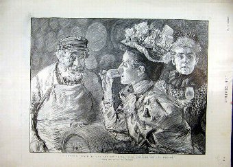Print 1896 Drinking Taste London Docks Fair Visito