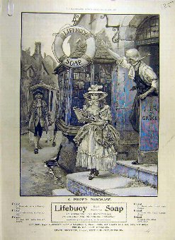 Print 1900 Lifebuoy Soap Girl Lever Brothers Adver