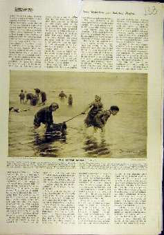 Print 1918 Blommers Shrimp-Fishers Children Sea Fi