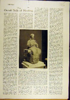 Print 1922 Demeter Statue Knidos Greek Sculpture 4