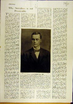 Print 1922 Portrait Austin Hopkinson Member Mossle