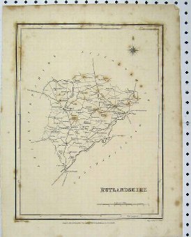 Print Map Rutlandshire C1880 England Walker Britai