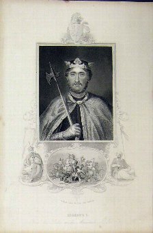 Print Portrait C1850 King Richard I Coeur Lion 301