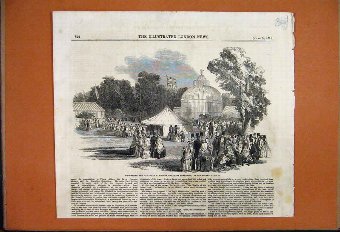 Print Birmingham Great Exhibition 1851 Fete Champe