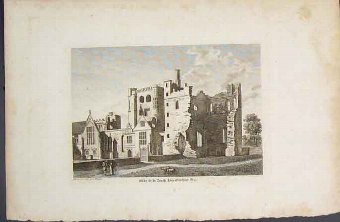 Print Abbey Zouch Leicestershire England Old 07596