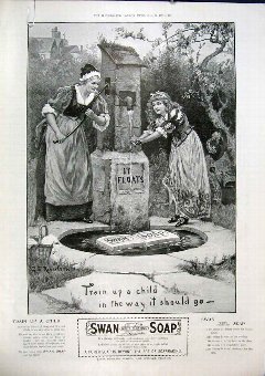 Print Advert Swan Soap Well Advertisement Old 1901